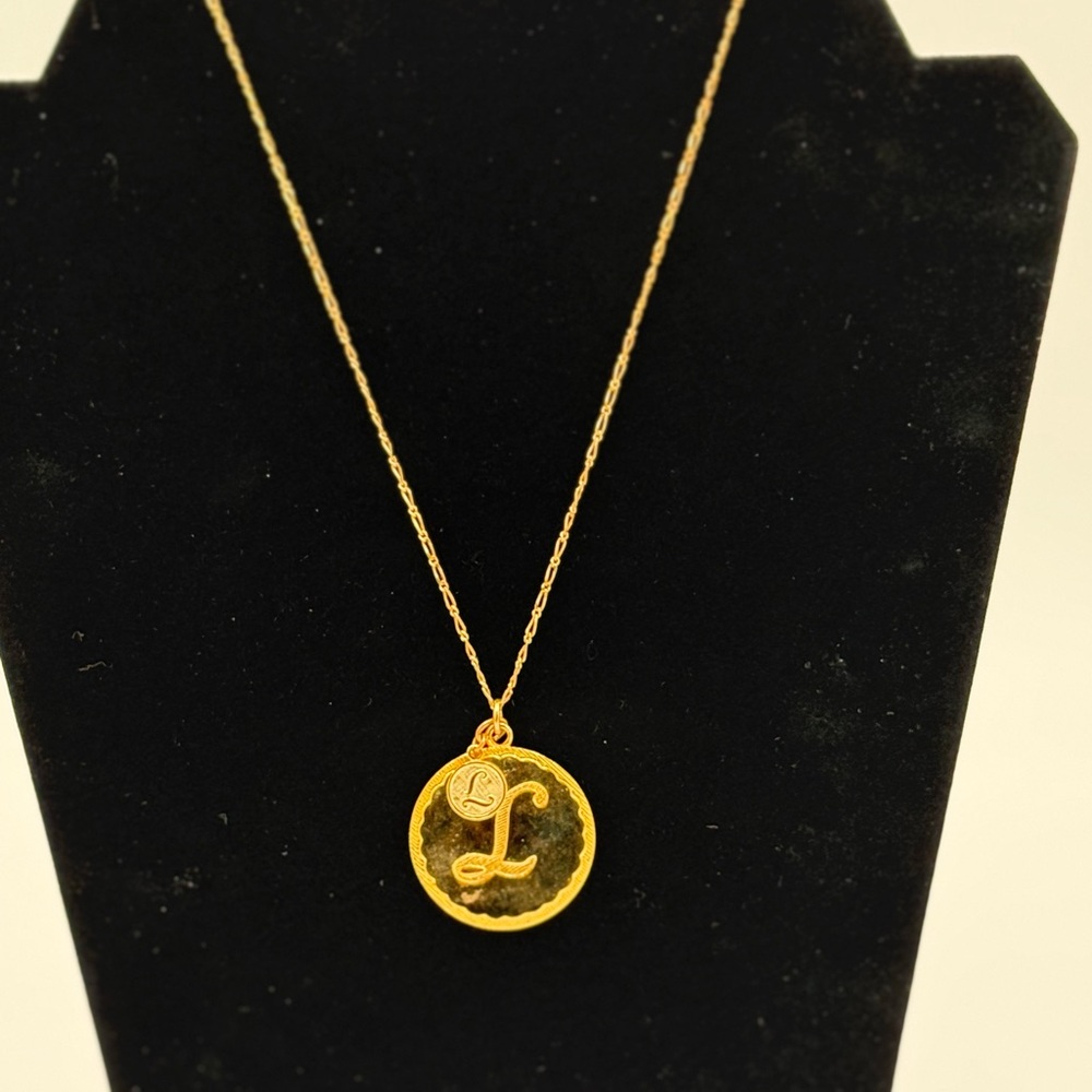 AV Max Monogram Coin Necklace 36”